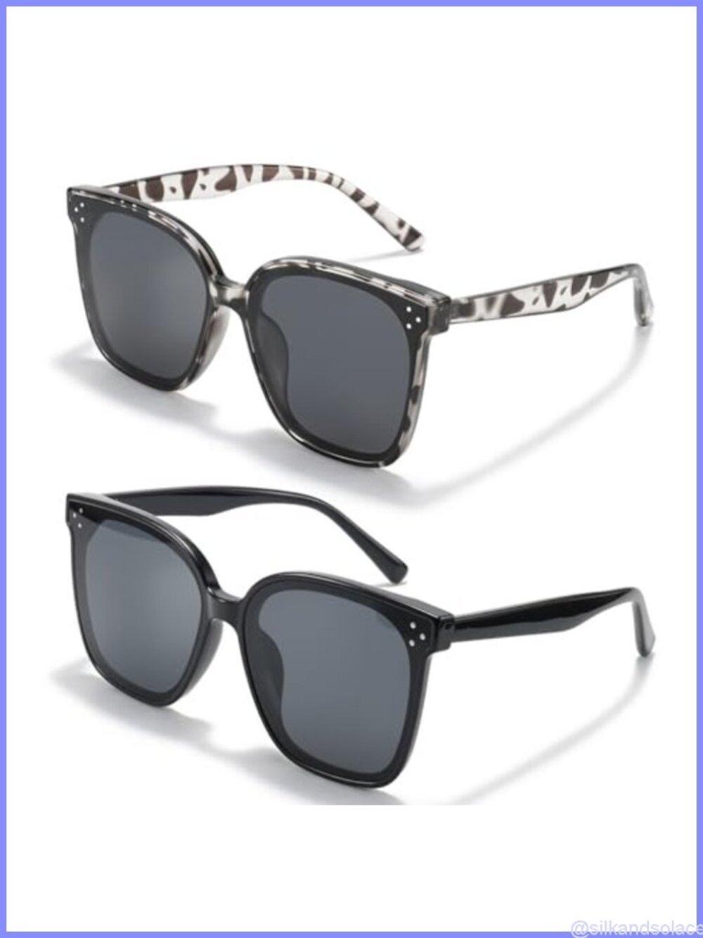 Oversized Square Sunglasses UV Protection Retro Full Frame Unisex